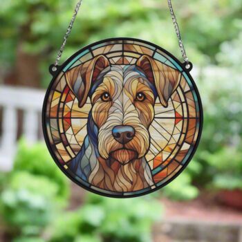 Airedale Terrier Stained Glass Effect Suncatcher, 2 of 3