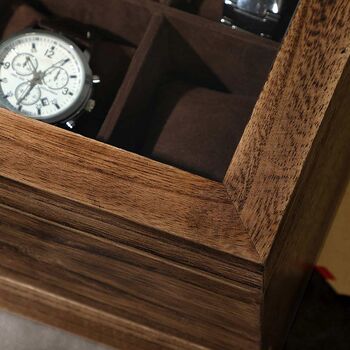 Eight Slots Solid Wooden Watch Case Box With Pillows, 7 of 7