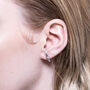 Curved Bar Suspended Sterling Silver Stud Earrings, thumbnail 1 of 8
