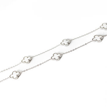 Clover Necklace Silver/White, 2 of 3