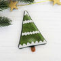 Handmade Glass Snowy Tree Christmas Brooch, thumbnail 1 of 6