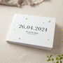 Moon And Stars Personalised Date Wedding Guest Book, thumbnail 2 of 3