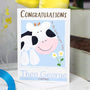 Personalised Farm Cow New Baby Card, thumbnail 2 of 6