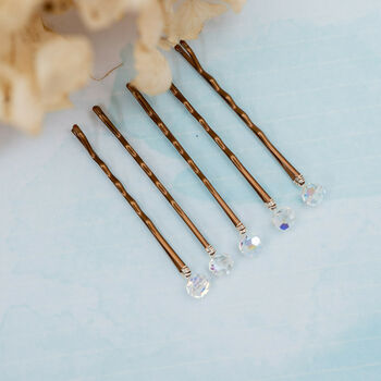 Set Of Five Crystal Bobby Pins, 3 of 4