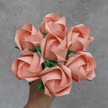 Pastel Origami Paper Roses Bouquet, 6 of 11