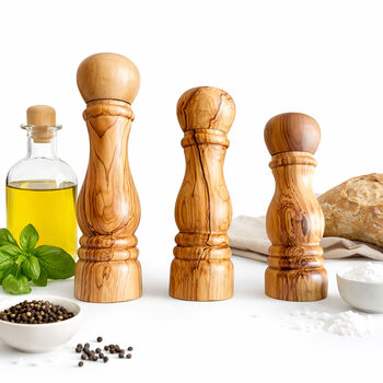 Traditional Natural Olive Wood Salt Or Pepper Grinder, 6 of 7