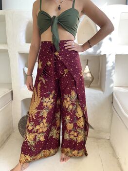 Maroon Wrap Around Trousers, 3 of 4