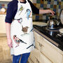 Inky Wild Birds Luxury Canvas Apron, thumbnail 5 of 5