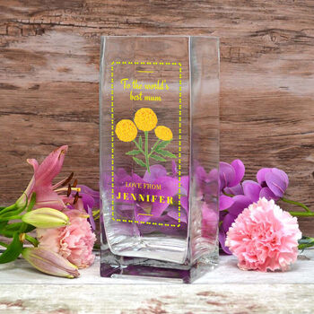 Personalised Vase For Mum With Birth Flower Design, 4 of 7