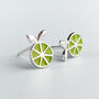 Sterling Silver Lime Stud Earrings, thumbnail 1 of 6