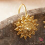Gold Filigree Flower Hook Earrings, 18k Gold Vermeil, thumbnail 7 of 9