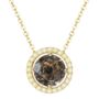 Round Smoky Quartz 18k Gold Plated Necklace, thumbnail 2 of 4