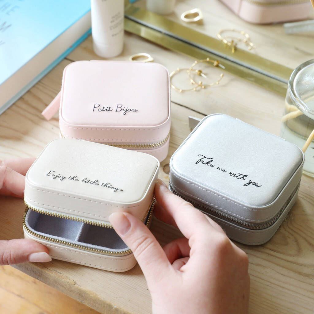 Personalised Mini Square Quote Travel Jewellery Box By Lisa Angel ...