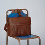 Personalised Vintage Style Brown Leather Laptop Satchel, thumbnail 4 of 10