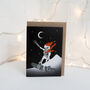Snowboarding Skeleton Santa Gothic Christmas Card, thumbnail 3 of 3