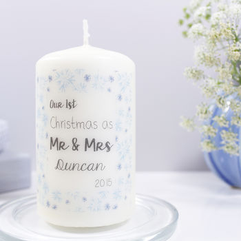 Personalised 1st Christmas As Mr And Mrs Candle, 4 of 5