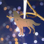 Lupus Wolf Constellation Metallic Christmas Decoration, thumbnail 1 of 4