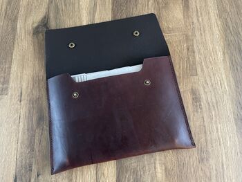 Personalised A5 Chocolate Brown Leather Travel Wallet, 4 of 9