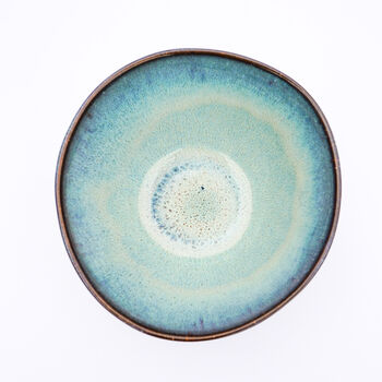 Handmade Ceramic Moon Glaze Blue Bowl, 6 of 8