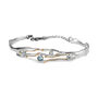 Silver Bangle With Blue Topaz And White Cubic Zirconia, thumbnail 3 of 6