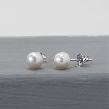 Pearl And Silver Stud Earrings, 2 of 6