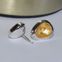 Handmade Sterling Silver Studs With Hidden Gold Treasure, thumbnail 7 of 9