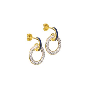 Evoke Gold Plated Crystal Enamel Stud Earrings, 5 of 7