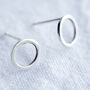 Recycled Silver Circle Stud Earrings, thumbnail 2 of 6
