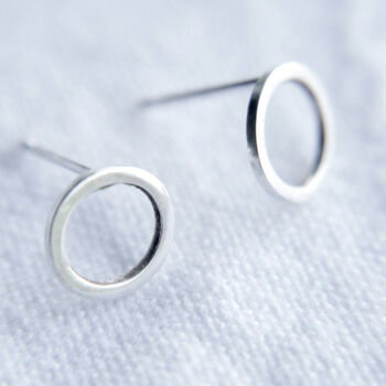 Recycled Silver Circle Stud Earrings, 2 of 6
