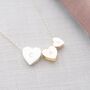 Triple Heart Initial Personalised Necklace, thumbnail 3 of 12