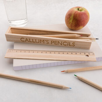 Personalised Wooden Pencil Case Box, 2 of 3