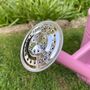Pair Of Peony Pink And Chrome Trim Watering Cans, thumbnail 4 of 11