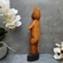 32cm Handcarved Yoga Cat Wooden Ornament Gift Decor, thumbnail 9 of 12