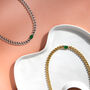 Cuban Chain Necklace With Green Stone, thumbnail 4 of 5