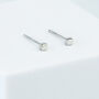 Sterling Silver Tiny Simple Cube Stud Earrings, thumbnail 1 of 4