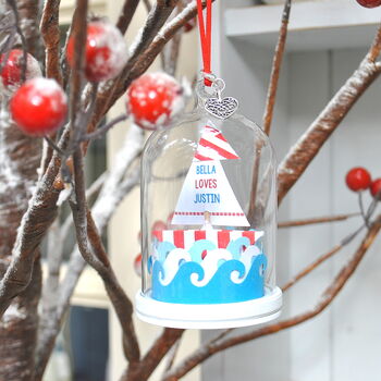 Personalised Sail Boat Decorative Dome, 3 of 9