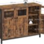 Sideboard With Glass Doors And Steel Frame, thumbnail 8 of 9