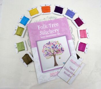 Folk Tree Stitchery, Hand Embroidery Kit, 3 of 7