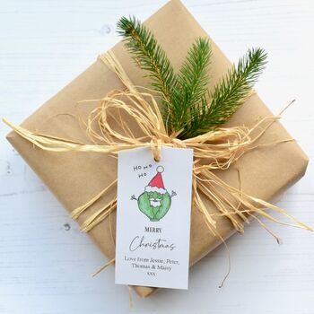 10 Personalised Sprout Personalised Christmas Gift Tags, 3 of 3