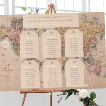 Vintage Travel Map Table Plan, 8 of 9