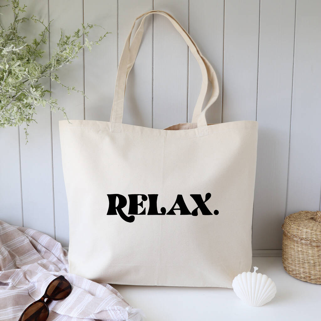 Relax Holiday, Beach, Pool, Yoga Tote Bag, 1 of 7