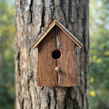 Set Of Two Barkwood Birdhouse Nest Boxes, 3 of 6