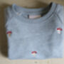 Children's Organic Blue Embroidered Sweatshirt, thumbnail 3 of 4
