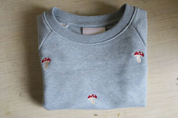 Children's Organic Blue Embroidered Sweatshirt, 3 of 4