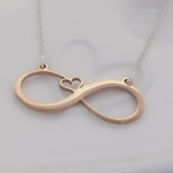 Infinity Necklace Bronze Anniversary Eight Years Gift For Her, 2 of 3