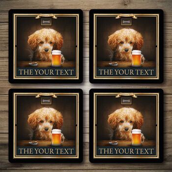 Personalised Bar Runner And Coasters Pooch And Pint, 2 of 8