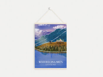 Waterton Lakes National Park Canada Travel Poster Print, 6 of 8