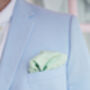 Mens Mint Green Gingham Cotton Pocket Square, thumbnail 8 of 10