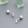 Sterling Silver Extra Tiny Baguette Cz Screw Back Earrings, thumbnail 1 of 11