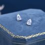 Sterling Silver Pear Cut Cz Earrings, thumbnail 6 of 12